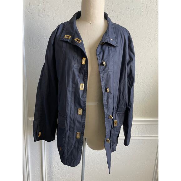 Ralph Lauren Lauren Dry Goods Navy Coated Canvas Jacket - Picture 6 of 10